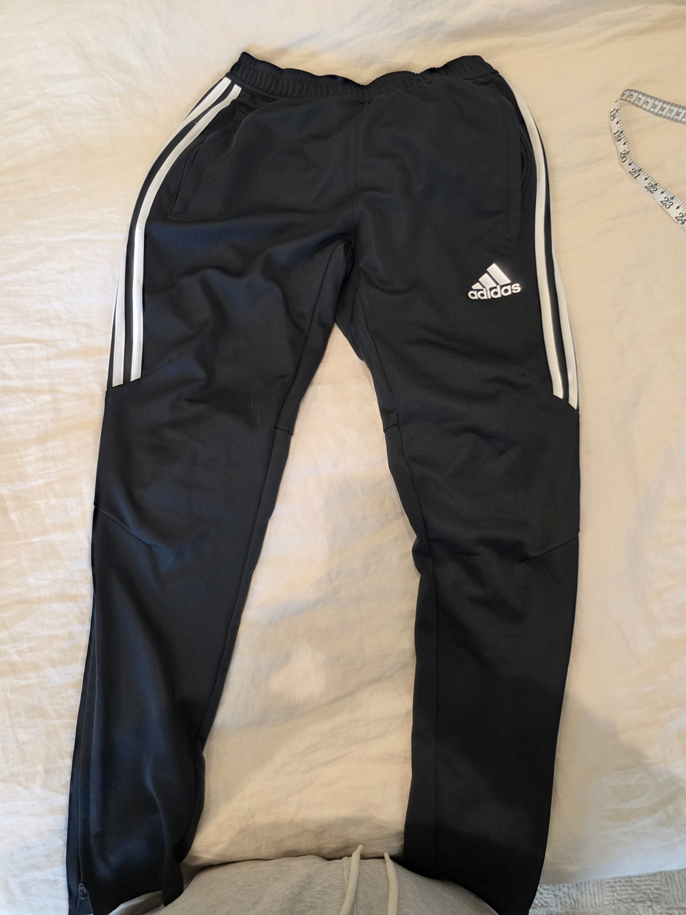 adidas Black Jogger Sweatpants with White 3-Stripes